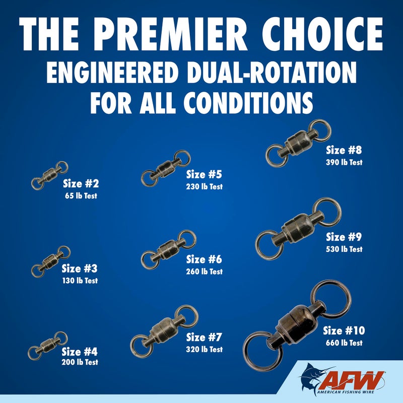 AFW Solid Brass Ball Bearing Swivels with Double Welded Rings, Size #5, 230 lb Test, Gunmetal Black, 50 pc - Image 5